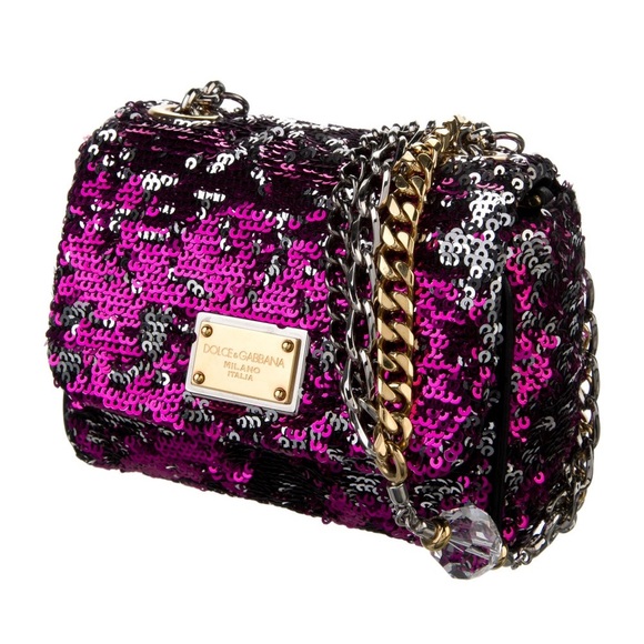 Dolce & Gabbana: Reversible Sequin Beaded Strap Miss Charles Mini Shoulder Bag - Picture 16 of 16